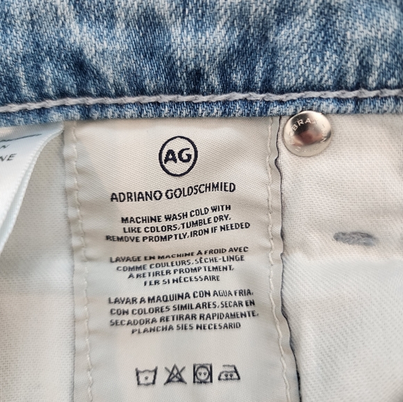 AG the Mid Rise Stevie Capri Slim Straight Distressed Size 28 - Picture 12 of 13